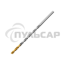 Сверло спиральное по металлу Denzel 4 х 119 мм, Р6М5, Golden Tip, удлиненное