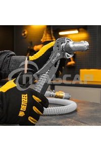 Клещи переставные Denzel кнопочный механизм, обливные рукоятки, 300 мм