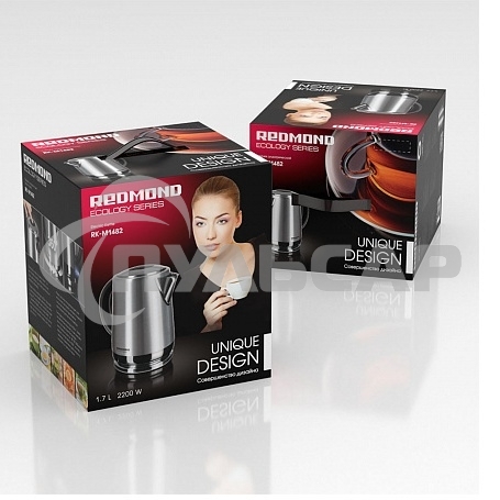 Чайник электрический Redmond RK-M1482 металл, 1,7 л, 2200 Вт