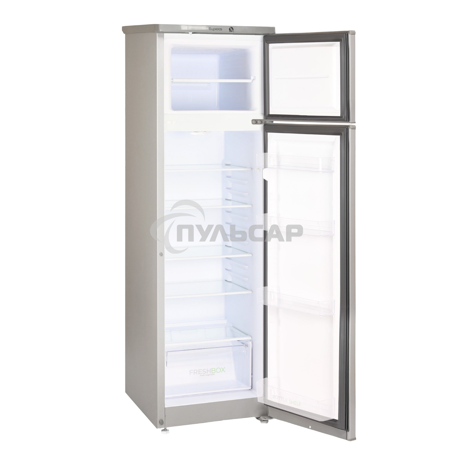 Холодильник Бирюса M424 металлик двухкамерный 170/35л морозилка сверху