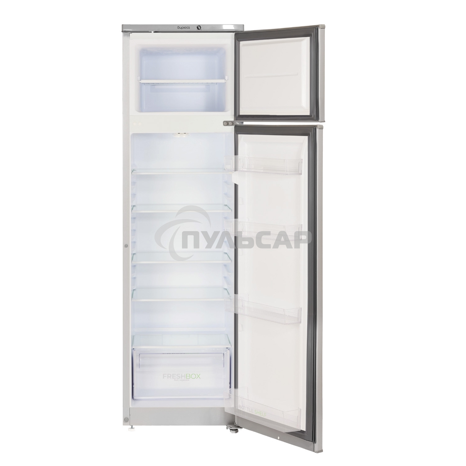 Холодильник Бирюса M424 металлик двухкамерный 170/35л морозилка сверху