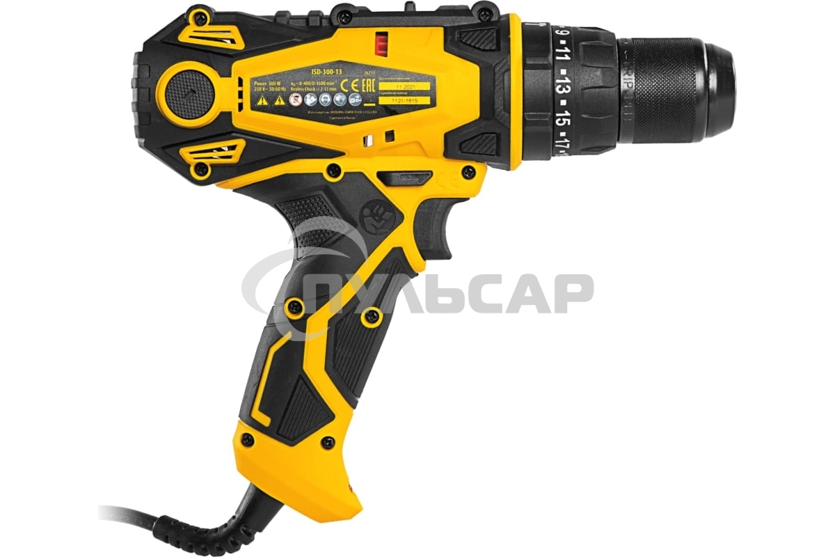 Дрель-шуруповерт Denzel ISD-300-13, Сетевая, 330Вт, Ударная