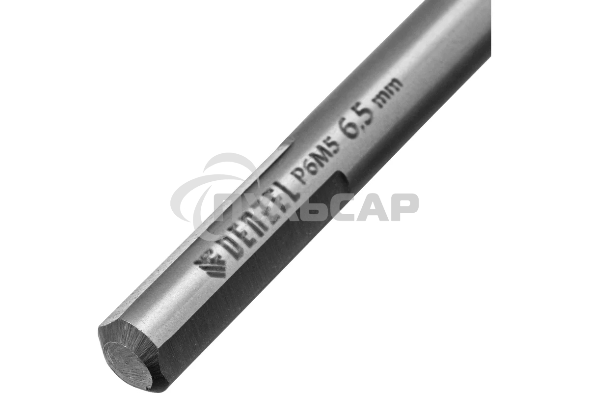 Сверло спиральное по металлу Denzel 6,5 x 93мм, Р6М5, Golden Tip, многогранная заточка