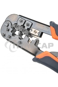 Инструмент обжимной Hyperline HT-N5684R для RJ-45/RJ-12/RJ-11 синий/оранжевый