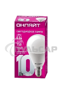 Лампа светодиодная ОНЛАЙТ 61966 OLL-G45-10-230-4K-E14