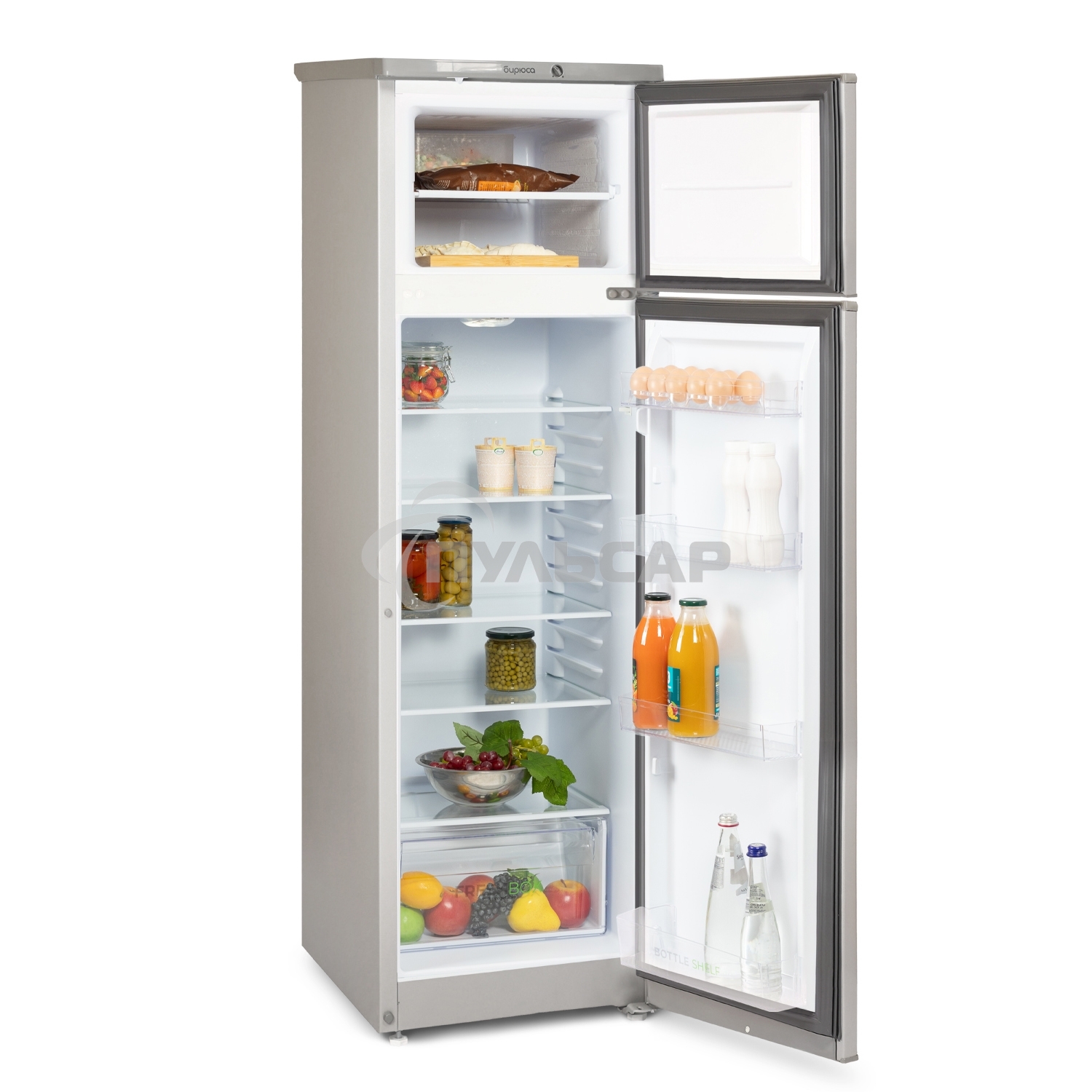 Холодильник Бирюса M424 металлик двухкамерный 170/35л морозилка сверху