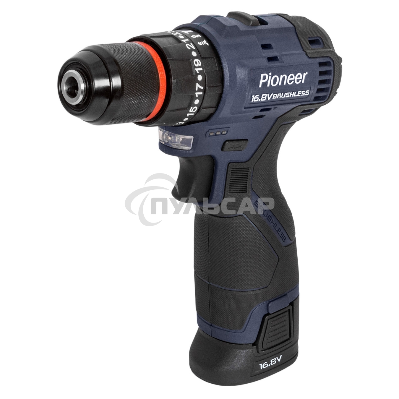 Шуруповерт аккумуляторный PIONEER CID-E1602BL-22C черный, синий