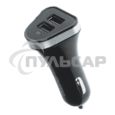 Автомобильное зарядное устройство QUMO 3A, 2 USB, 1A+2A черный