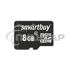 Флеш карта microSD 8Gb, Smartbuy microSDHC Class 10 (SD адаптер)