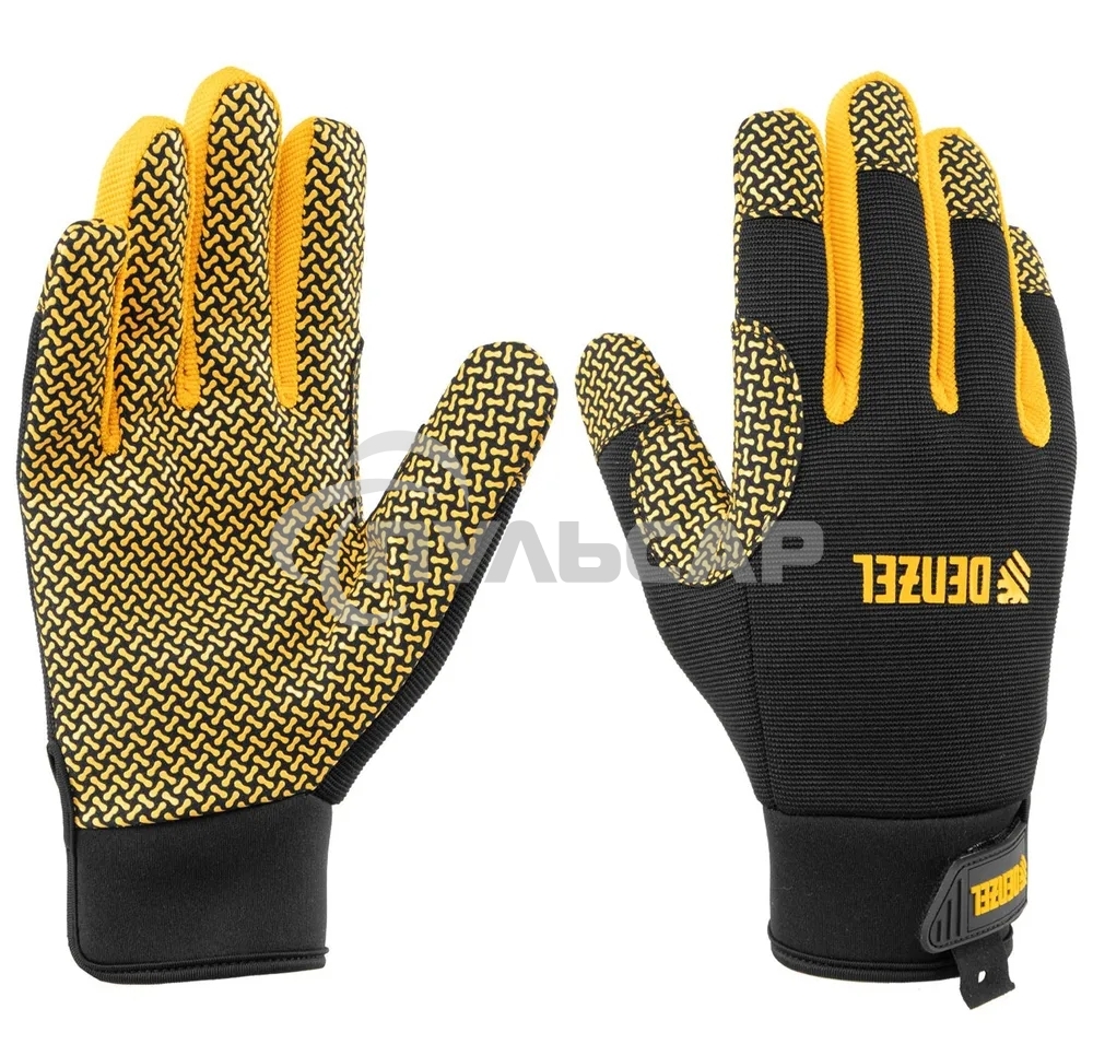 Перчатки универсальные Denzel 68000 силиконовое нанесение, размер 10