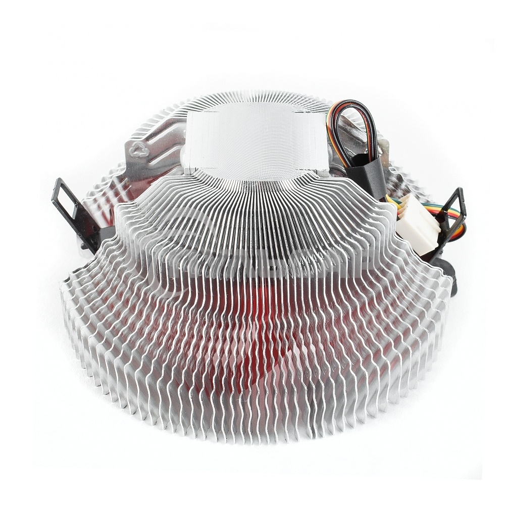 Кулер для процессора Crown CM-91PWM v2 серебристый/красный, 90 мм, алюминий, 2000 об/мин, 20 дБ, 4 pin, 125 Вт, 57 мм