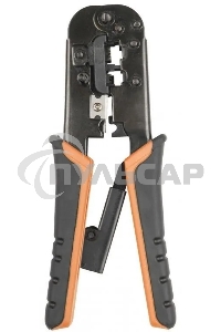 Инструмент обжимной Hyperline HT-N5684R для RJ-45/RJ-12/RJ-11 синий/оранжевый