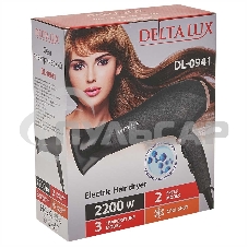 Фен Delta LUX DL-0941 черный с розовым