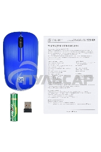 Мышь беспроводная Oklick 525MW голубой, 1000 dpi, радиоканал, USB, кнопки - 3