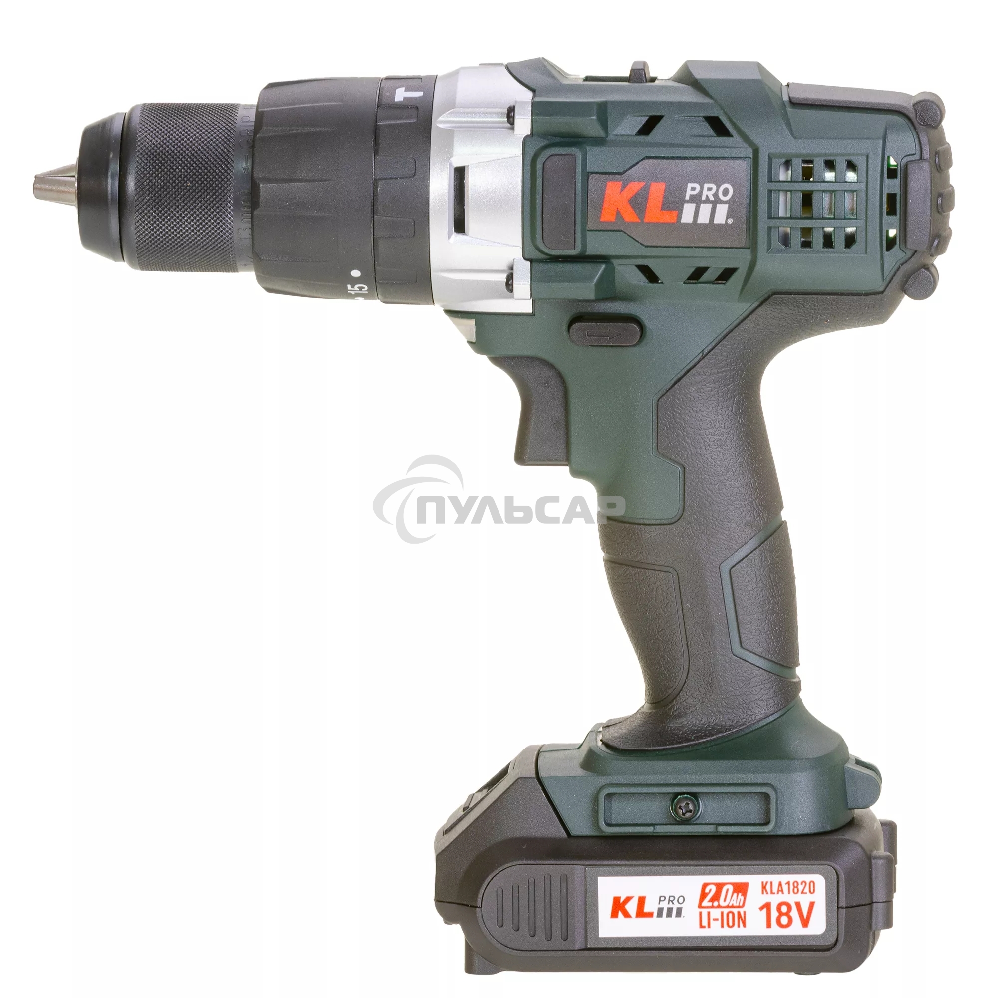 Профессиональный ударный шуруповерт KLPRO KLDM18-20 (18В, Li-ion-2шт, 2.0А·ч, 40Нм, 2 скорости, подсветка, магнитная бита,З/У,в кейсе)