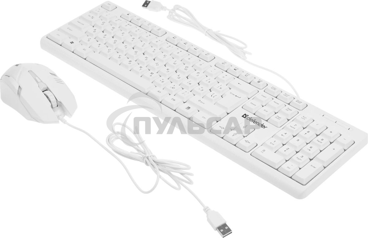 Комплект клавиатура + мышка Defender LINE MOTION C-977 RU белый