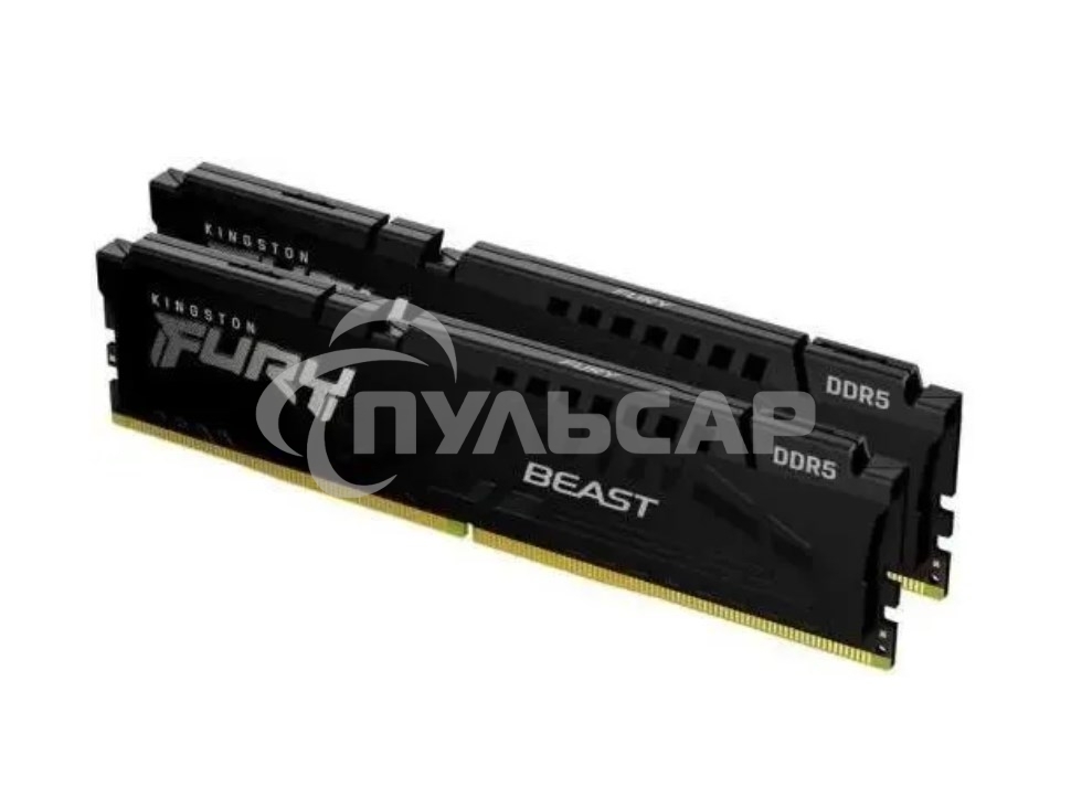 Оперативная память Kingston Fury Beast, DDR5, 16Gb (2x8Gb), 6000MHz, CL36, DIMM, с радиаторами, RGB, черный