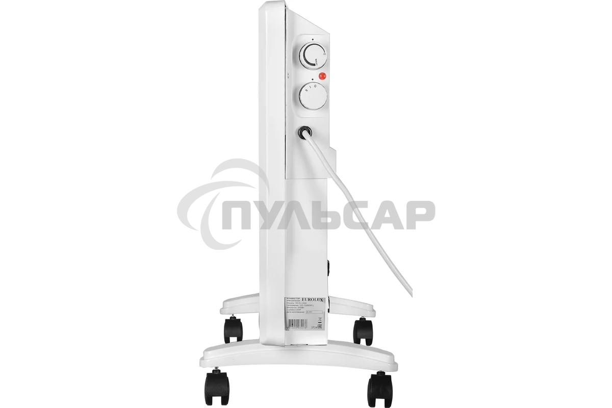 Конвектор Eurolux ОК-EU-2000 белый, 2000 Вт, 25 м2, термостат