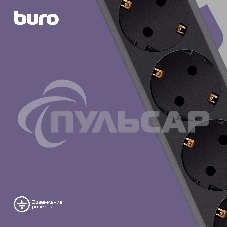 Сетевой фильтр Buro 600SH-16-3-B 3м (6 розеток) черный (коробка)