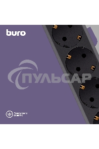 Сетевой фильтр Buro 600SH-16-3-B 3м (6 розеток) черный (коробка)
