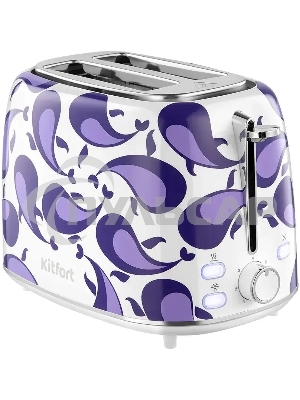 Тостер Kitfort КТ-6863 1080Вт белый/фиолетовый