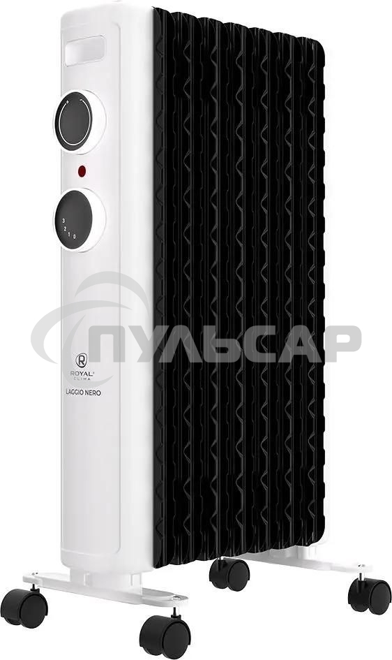 Обогреватель масляный Royal Clima Laggio Nero ROR-LN7-1500M, с терморегулятором, 1500Вт, 6 секций, 3 режима, белый/серый