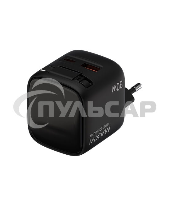 Сетевое зарядное устройство Maxvi SFC-330GN Type-C\USB 30W PD QC3.0 черный