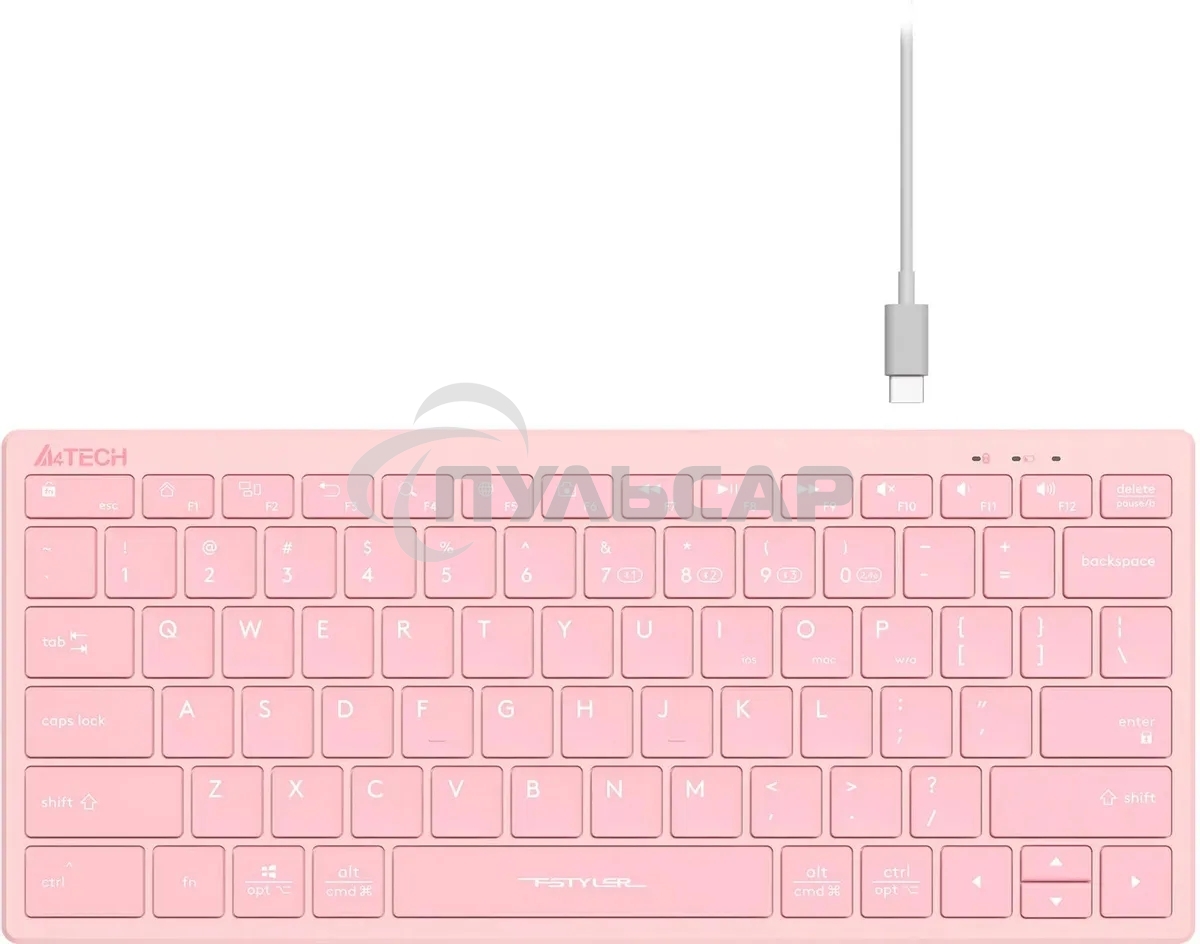 Клавиатура беспроводная A4Tech Fstyler FBX51C розовый USB BT/Radio slim Multimedia