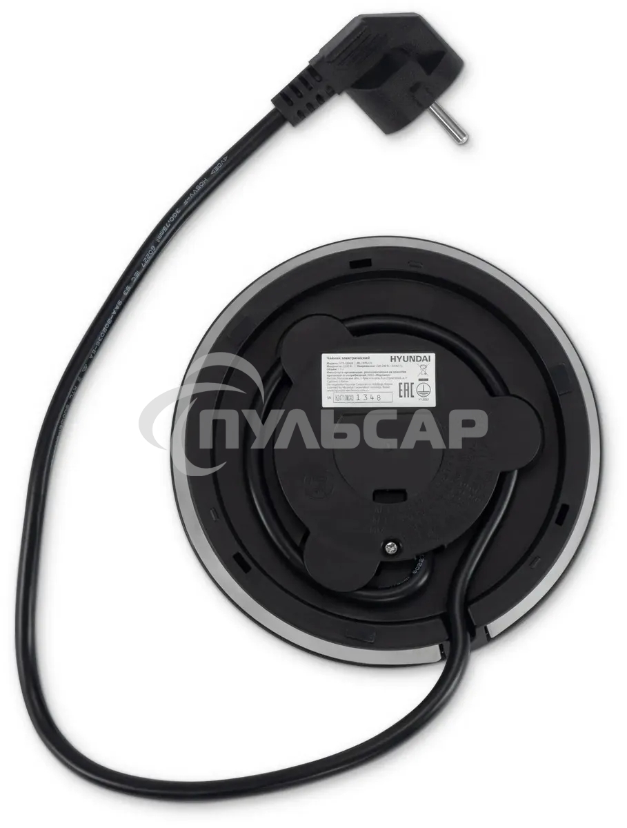 Чайник электрический Hyundai HYK-G8406 1.7л. 2200Вт прозрачный/черный (корпус: нержавеющая сталь)