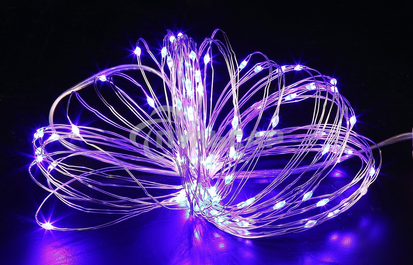 Гирлянда светод. Funray Нить, SE-STRING-550P, 5м, 50 LED, фиолетовый, 3*АА, серебр. шнур 0,3м