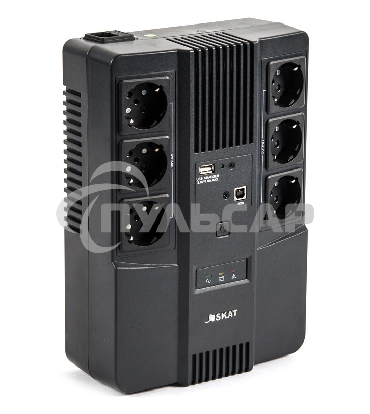 Источник бесперебойного питания Бастион SKAT-UPS 600 AI 220В 360Вт 1АКБ 7А·ч внутр. меандр. стаб-ция напр-я. 6 выходов (8998)