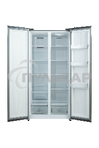 Холодильник Бирюса SBS 400 I нержавеющая сталь двухкамерный 232/168 л морозилка слева, No Frost, Side-by-side