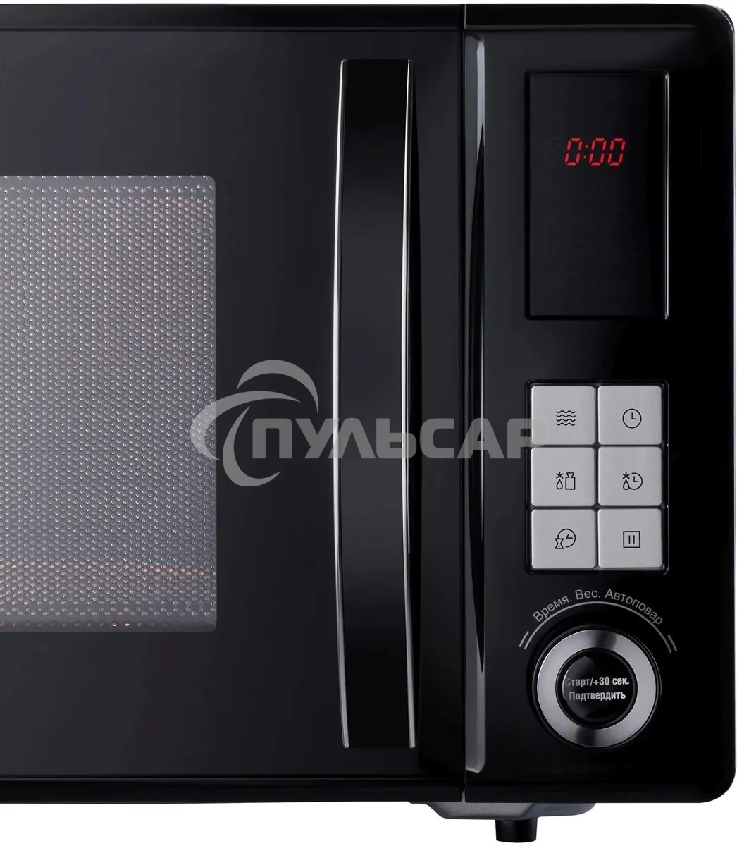 Микроволновая печь Hyundai HYM-D3010 черный, 23 л, 800 Вт, переключатели - кнопки, поворотный механизм