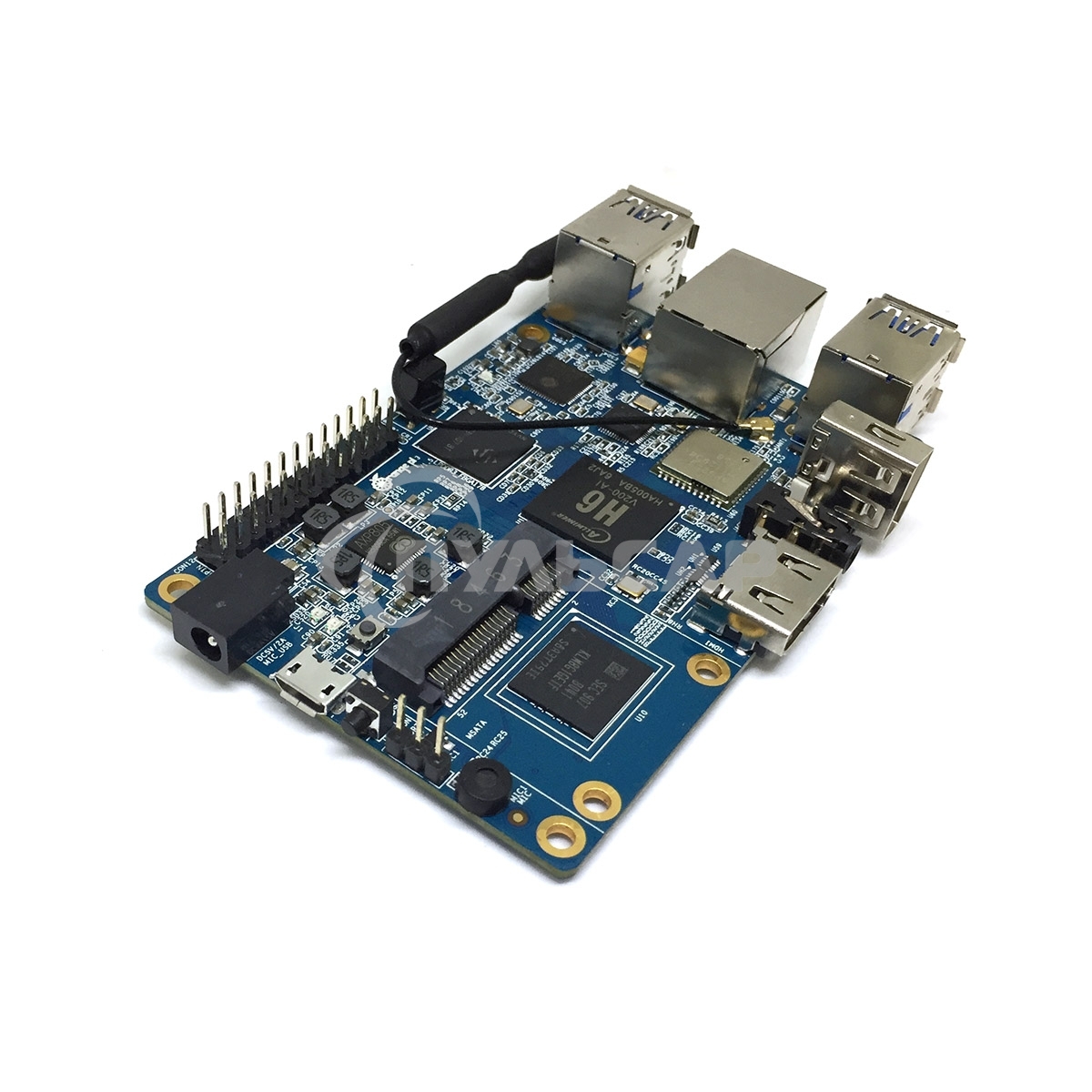 Микрокомпьютер Orange PI 3 2Gb + 8Gb EMMC, Android 7, с кабелем питания. (44286)