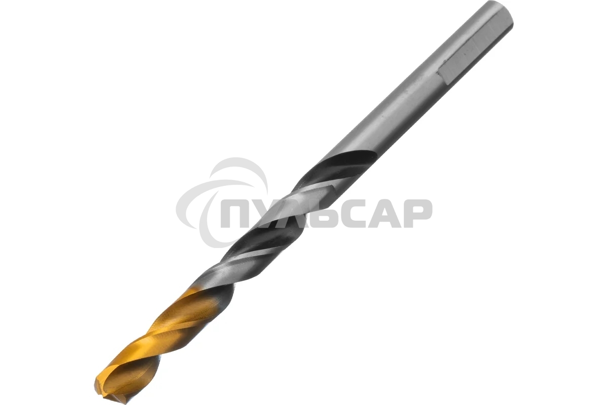 Сверло спиральное по металлу Denzel 7,0 x 109мм, Р6М5, Golden Tip, многогранная заточка