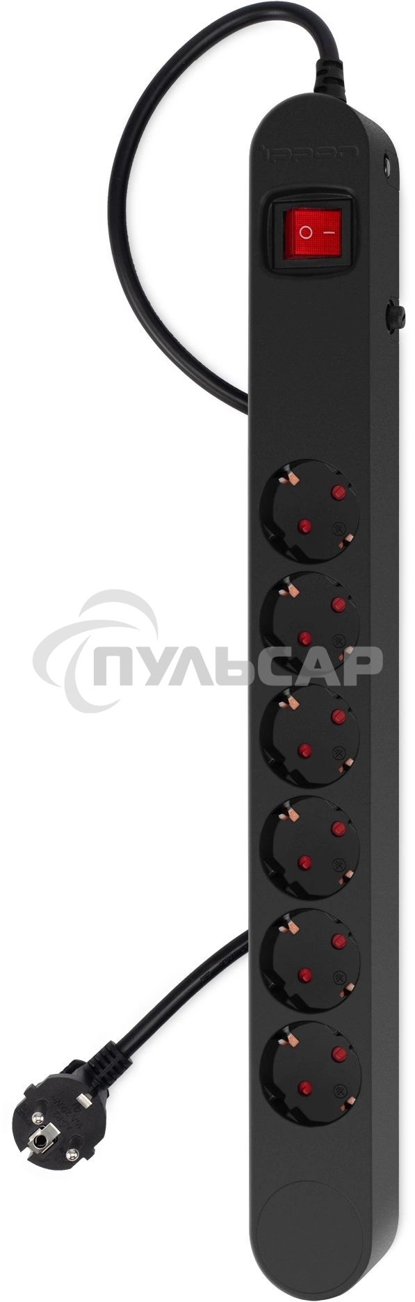 Сетевой фильтр Ippon NF-EU-3-16 3м (6 розеток) черный (коробка)