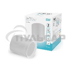 Светильник Gauss Overhead накл цил 6W 420lm 4100K 170-240V IP20 68*75мм белый с расс LED