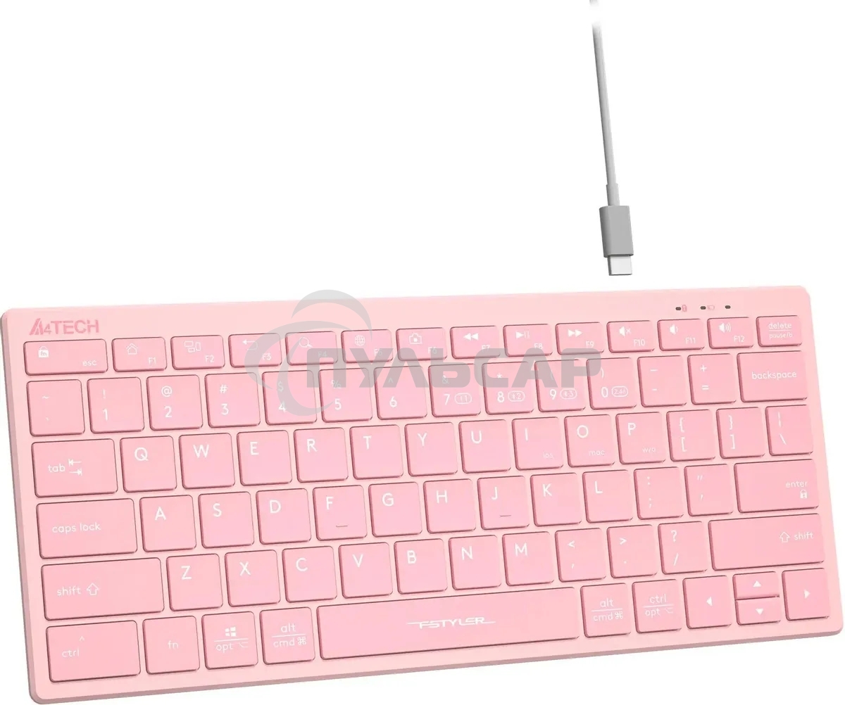 Клавиатура беспроводная A4Tech Fstyler FBX51C розовый USB BT/Radio slim Multimedia