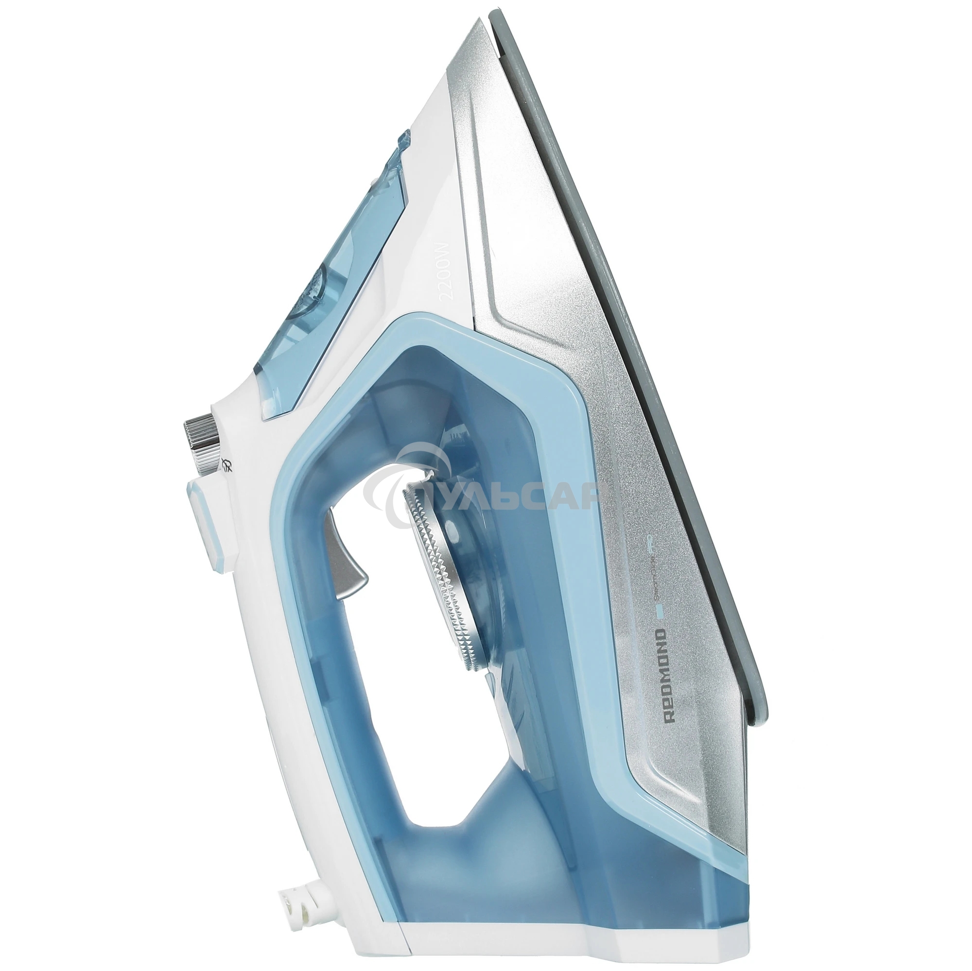 Утюг Redmond RI-C284 голубой, 2200 Вт, подошва - керамика, пар 35 г/мин, паровой удар 160 г/мин, самоочистка, антикапля