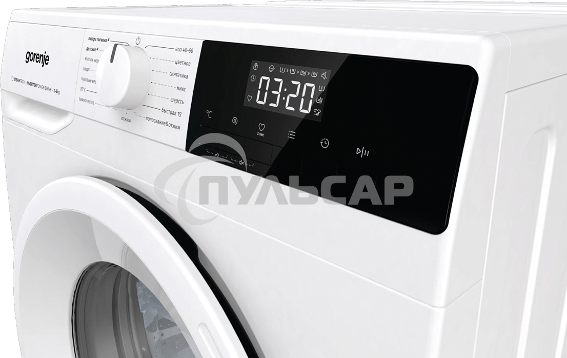 Стиральная машина Gorenje W2NHPI62SCSIRV 20010441 белый, загрузка фронтальная с баком 6 кг, 1200 об/мин., класс: А