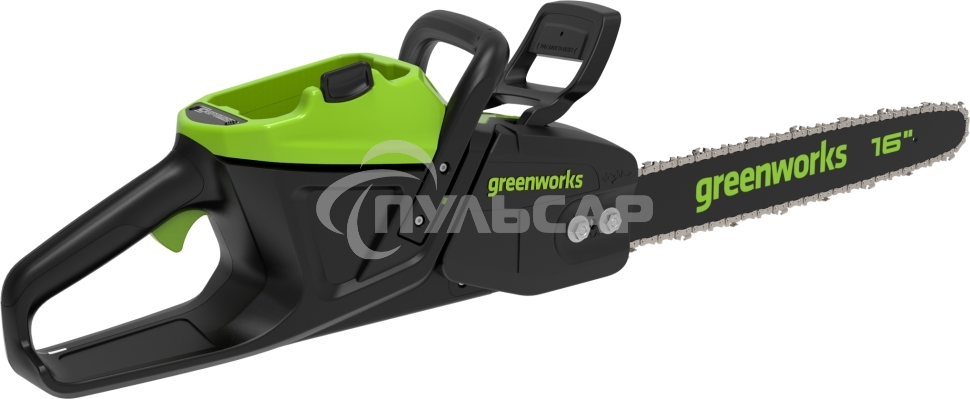 Цепная пила аккумуляторная GreenWorks D60CS25k4, 60V, 40 см, бесщеточная, 2500 Вт, с 1хАКБ 4 Ач. и ЗУ