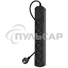 Сетевой фильтр Ippon BK-6-EU-3-10-B 3м (6 розеток) черный (коробка)
