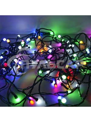 Гирлянда светод. Funray Минишарики, SE-MINI-110M, 10М,100LED,мульти(6цв.),темно-зел.шн.0,7м,контр,