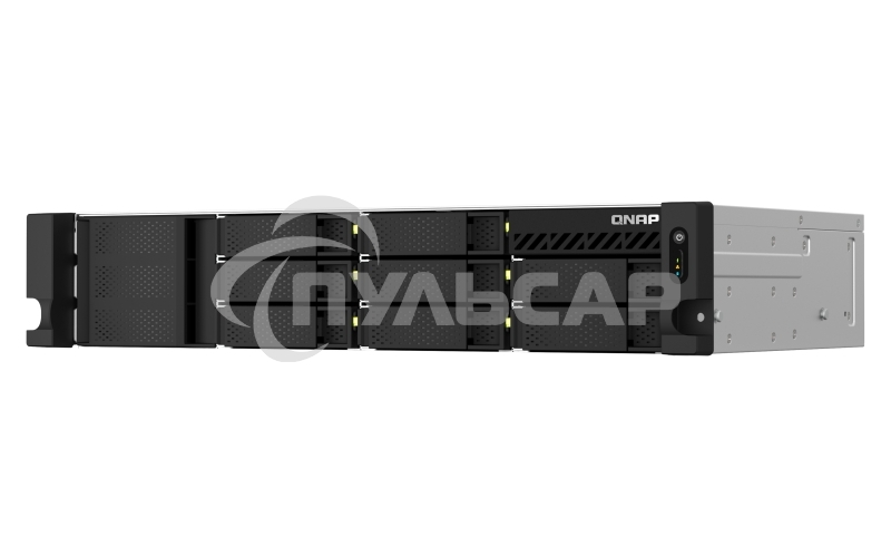 Сетевое хранилище SMB QNAP TS-873AeU-RP-4G NAS 8 HDD trays, 2x 2.5 GbE. 64-bit 4-core AMD V1500B 2,2 GHz, 4 Gb. RAM (1*4 Gb) up to 32Gb (2*16 Gb), 2 x M2 2280 (PCIe Gen3 x 1), 2xPSU W/o rail kit RAIL-B02
