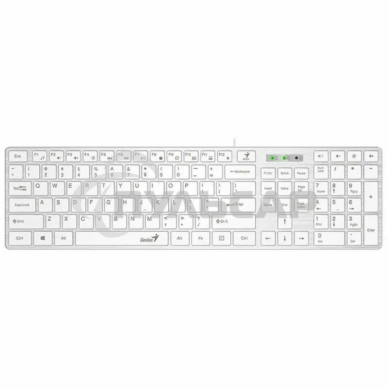 Клавиатура проводная Genius SlimStar 126 wired keyboard белый color (12 Multimedia Function Keys and 4 dedicated Hotkeys for Quick Coммands, Ultra-Slim Keycaps)