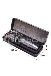 Ударно-поворотная отвертка с набором бит 13 шт Deli DL8901 (PH1, PH2x2, PH3, PH4, SL5, SL6, SL8, SL9, H4, H5, H6, H8), Cr-V, пласт. кейс