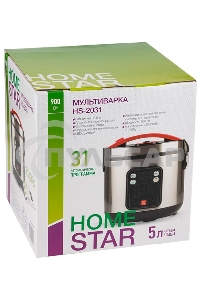 Мультиварка HOMESTAR HS-2031 900 Вт, 5 л, нержавеющая сталь/черный