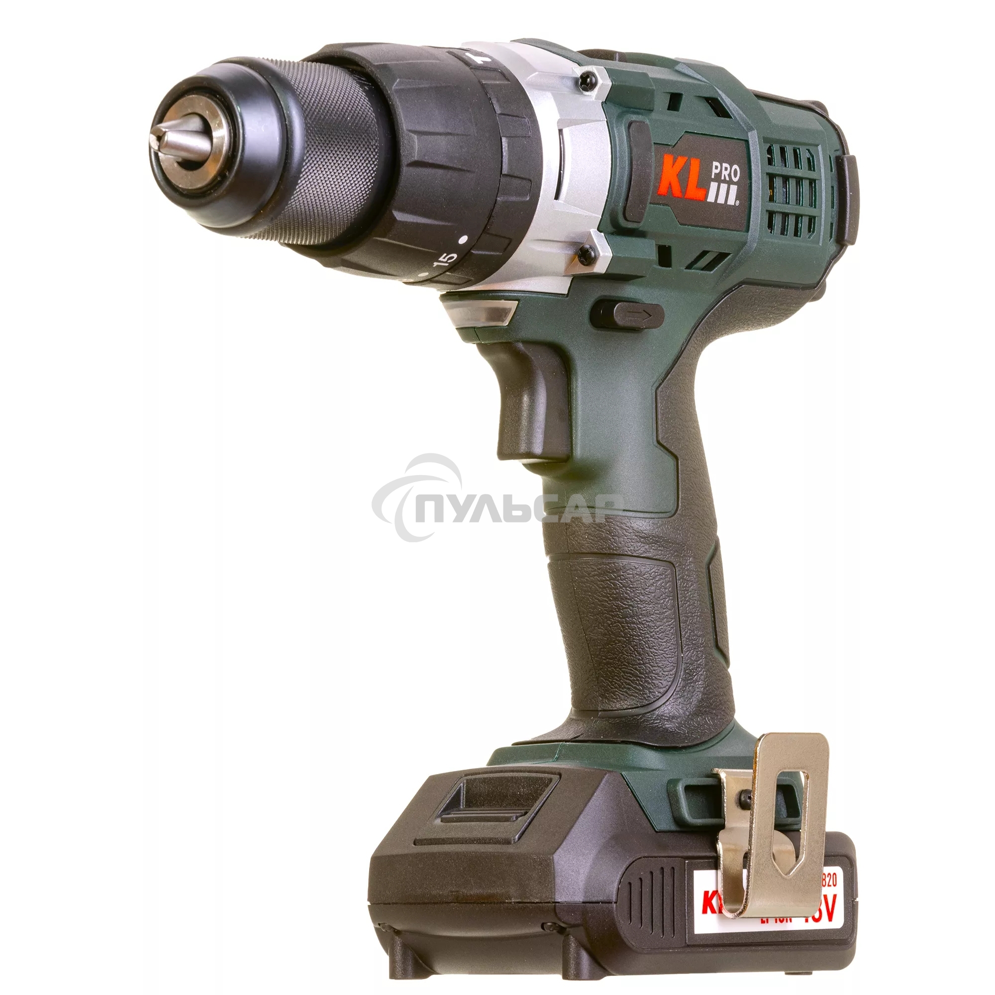 Профессиональный ударный шуруповерт KLPRO KLDM18-20 (18В, Li-ion-2шт, 2.0А·ч, 40Нм, 2 скорости, подсветка, магнитная бита,З/У,в кейсе)