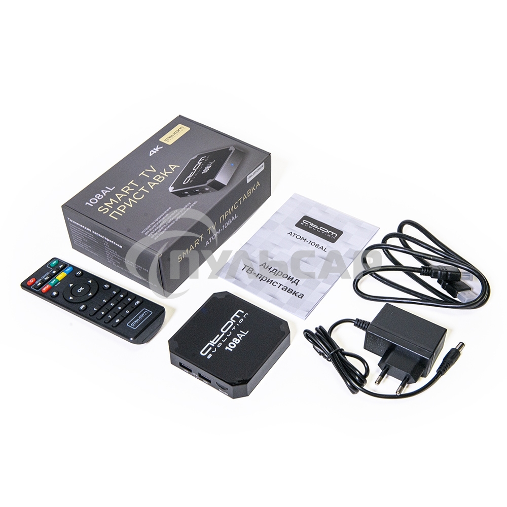 Приставка Смарт ТВ ATOM-108AL (Android TV Box), Allwinner H313, 1/8Gb, АTOMevolution