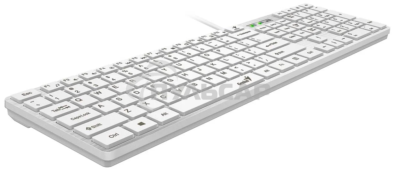 Клавиатура проводная Genius SlimStar 126 wired keyboard белый color (12 Multimedia Function Keys and 4 dedicated Hotkeys for Quick Coммands, Ultra-Slim Keycaps)